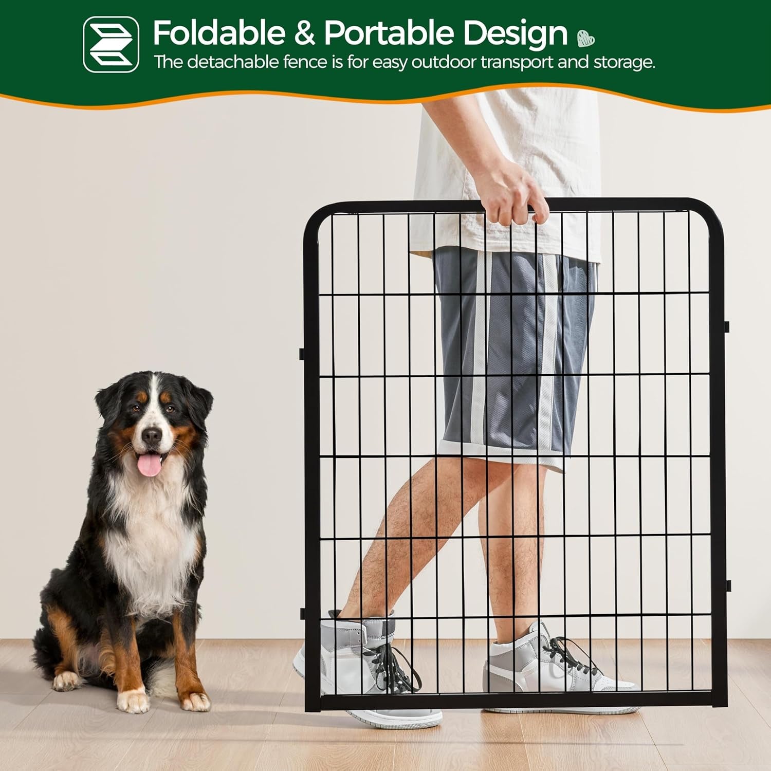 Yaheetech Dog Playpen Outdoor, 32 Inch 16 Panels Dog Pen Indoor Heavy Duty Puppy Exercise Pen Metal Pet Fence for RV Camping/Yard/Garden