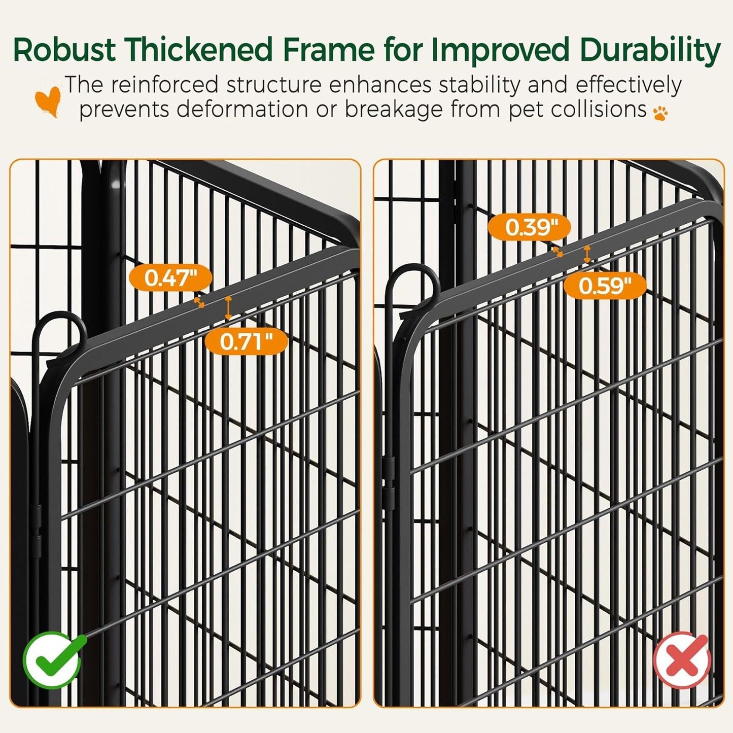 Yaheetech Dog Playpen Outdoor, 32 Inch 16 Panels Dog Pen Indoor Heavy Duty Puppy Exercise Pen Metal Pet Fence for RV Camping/Yard/Garden