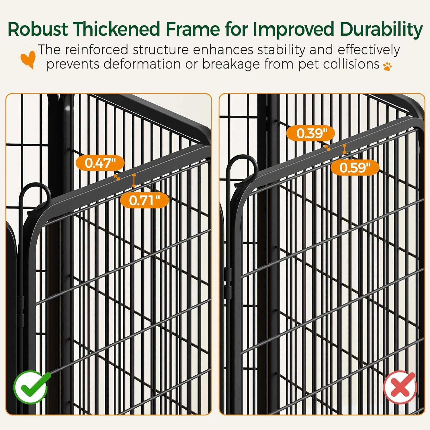 Yaheetech Dog Playpen Outdoor, 32 Inch 16 Panels Dog Pen Indoor Heavy Duty Puppy Exercise Pen Metal Pet Fence for RV Camping/Yard/Garden