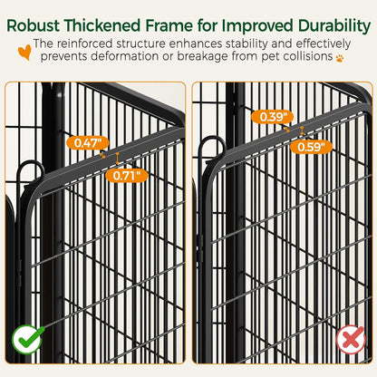 Yaheetech Dog Playpen Outdoor, 32 Inch 16 Panels Dog Pen Indoor Heavy Duty Puppy Exercise Pen Metal Pet Fence for RV Camping/Yard/Garden